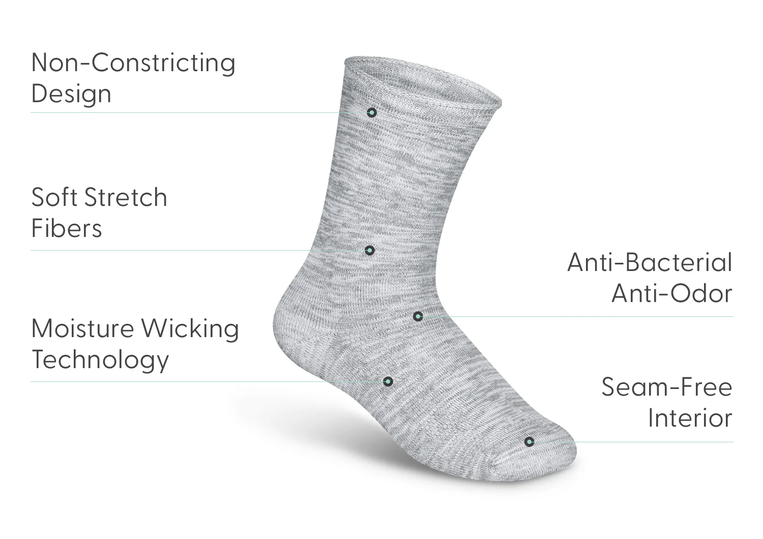 Casual/Dress Socks - Light Gray - Image 3