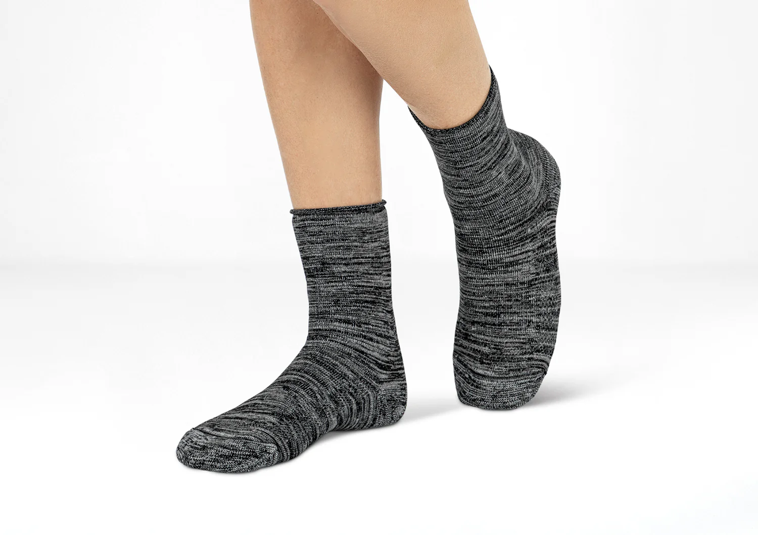 Extra Roomy Socks (Thick) - Black/Gray - Image 2