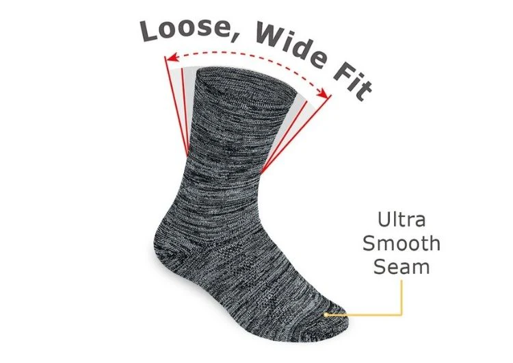 Extra Roomy Socks (Thick) - Black/Gray - Image 6