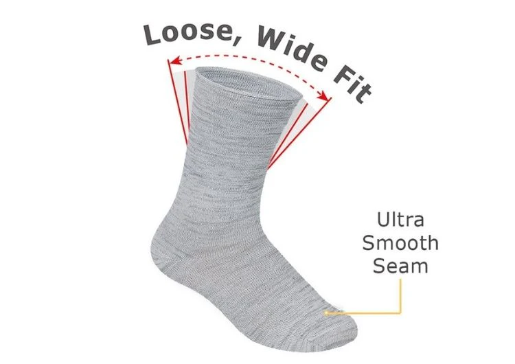 Extra Roomy Socks (Thick) - Gray - Image 5