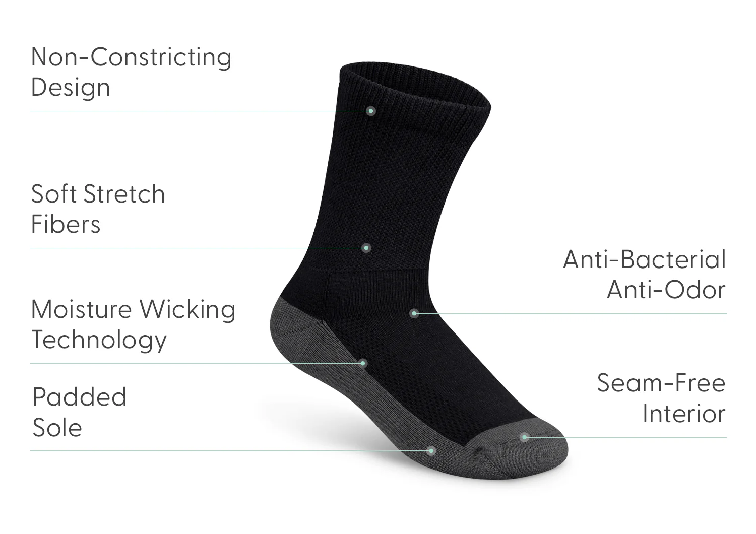 Padded Sole Socks - Charcoal - Image 3